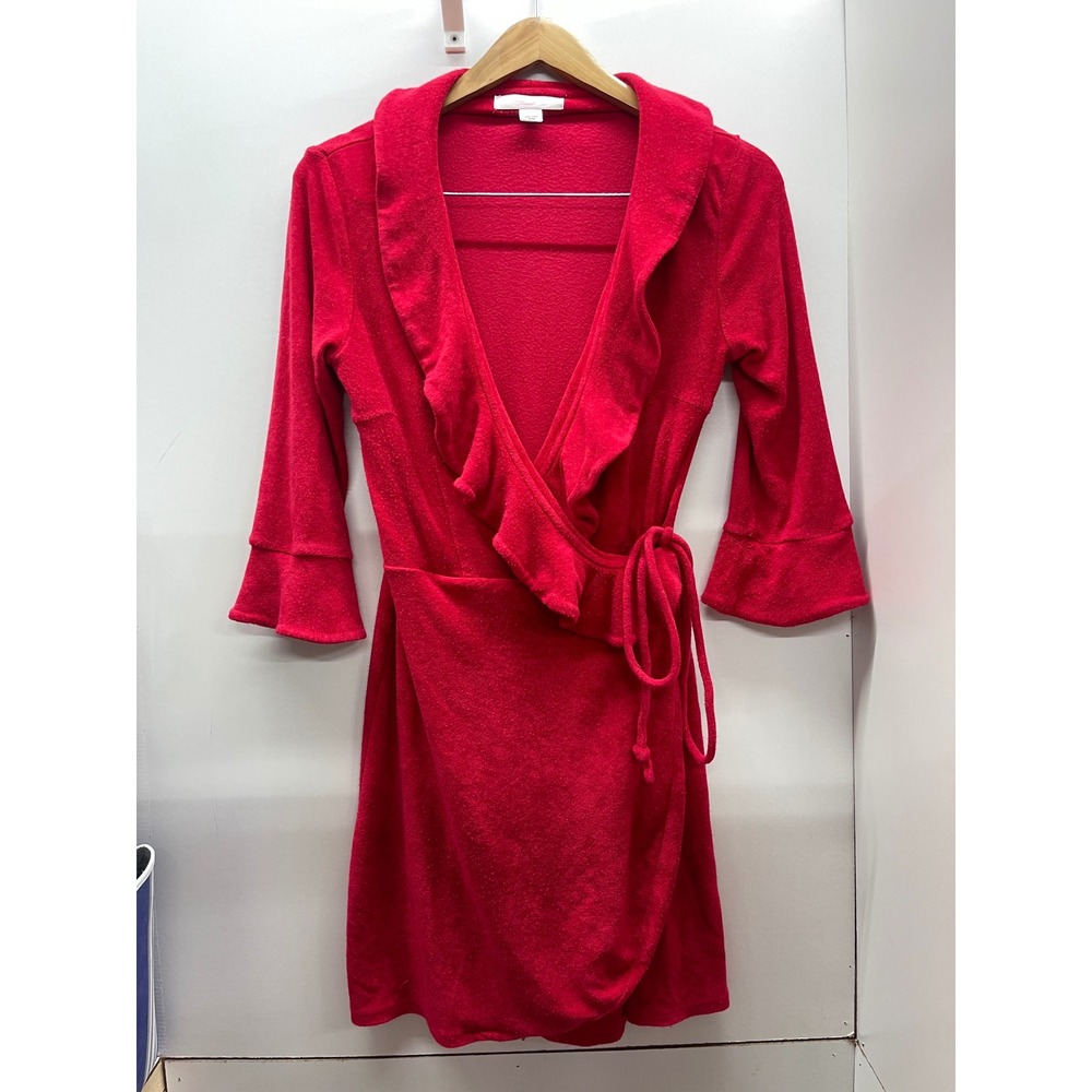 Victoria's Secret Angels Red Ruffle Wrap Robe Loungewear Dress Small Medium
